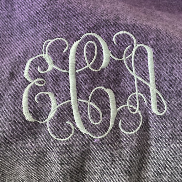 Softer Than Cashmere Monogrammed wrap scarf with fringe - Picture 3 of 3